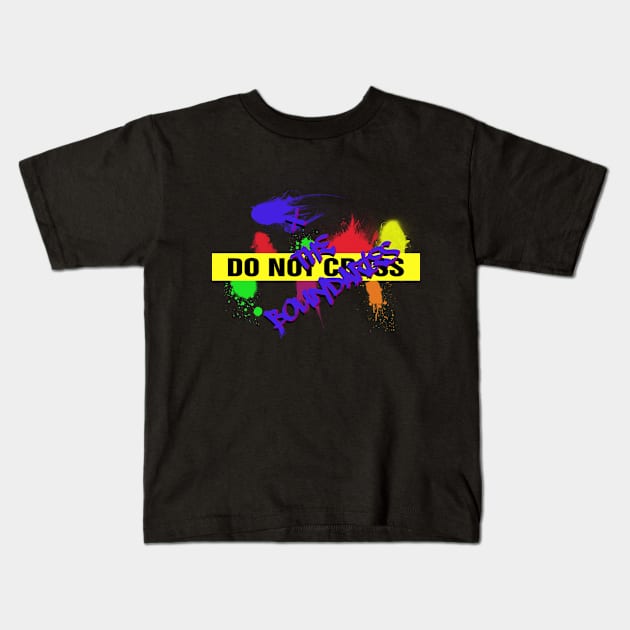 Do Not Cross / XtheBoundaries (with BBE logo) Kids T-Shirt by X the Boundaries